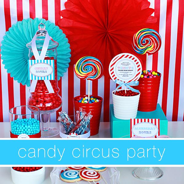 party theme graphic - candy circus party