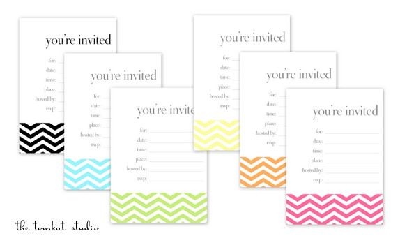 printable chevron invitations