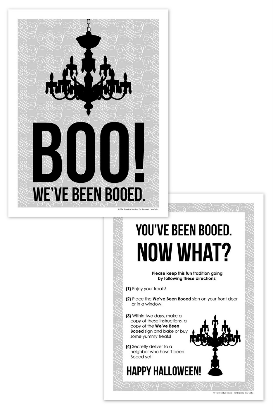 Free Printable BOO Sign Designs... | The TomKat Studio
