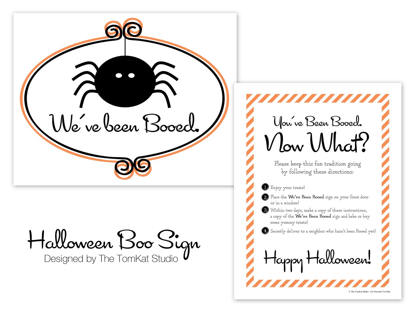 Free Printable BOO Sign Designs... | The TomKat Studio