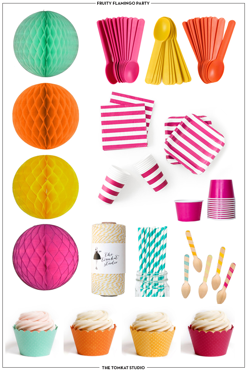Fruity Flamingo Party Goods | The TomKat Studio